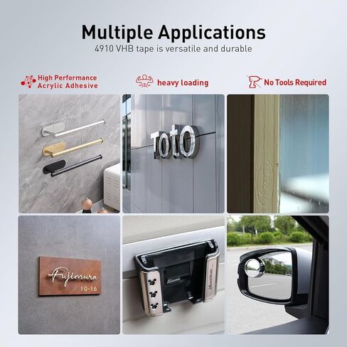 شريط لاصق مزدوج الجوانب عالي التحمل 1/2 بوصة × 13.8 قدم مصنوع من شريط إسفنجي مقاوم للماء لاصق قوي 3M 4910 للمنزل والمكتب ومواد ديكور السيارة والديكورات in Kuwait