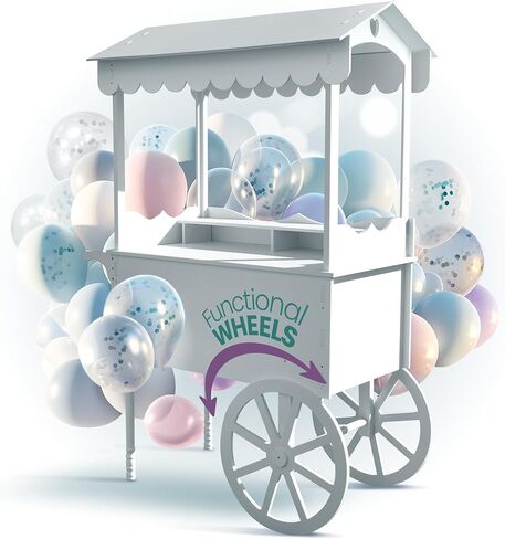 PVC Candy Cart with Wheels for Parties - Dessert Cart on Wheels for Wedding Baby Shower and Vendor Events in Saudi Arabia