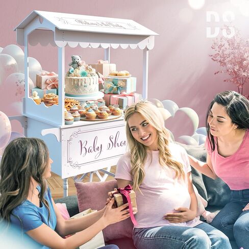 PVC Candy Cart with Wheels for Parties - Dessert Cart on Wheels for Wedding Baby Shower and Vendor Events in Saudi Arabia