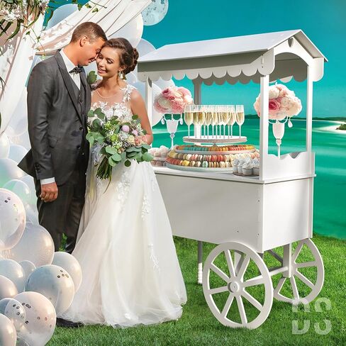 PVC Candy Cart with Wheels for Parties - Dessert Cart on Wheels for Wedding Baby Shower and Vendor Events in Saudi Arabia