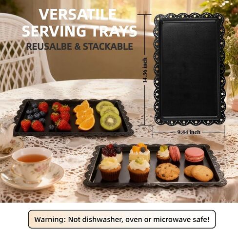 مجموعة حامل كب كيك مكونة من 5 قطع - مجموعة عرض طاولة الحلوى البلاستيكية السوداء، 2X أسود 3 طبقات حامل عرض كب كيك حامل صينية البسكويت وبرج تقديم و3X 14 في صواني بلاستيكية لحفلات الزفاف وحفلات الشاي وحفلات استقبال المولود الجديد in Kuwait