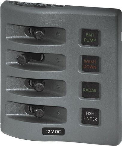 Blue Sea 4304 WeatherDeck Water Resistant Fuse Panel - 4 Position - Grey - 1 Year Direct Manufacturer Warranty in Saudi Arabia