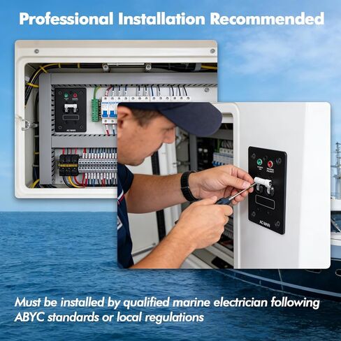 اللوحة الرئيسية للتيار المتردد البحري 120 فولت 30 أمبير - قاطع رئيسي مزدوج القطب مع مؤشر قطبية عكسية، لوحة فصل طاقة الشاطئ للقوارب واليخوت in Kuwait