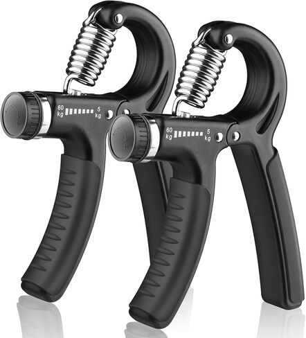 AIXPI Grip Strength Trainer, Hand Grip Exerciser Strengthener with Adjustable Resistance 11-132 Lbs (5-60kg), Forearm Strengthener, Hand Exerciser for Muscle Building and Injury Recover 2 Pack in Saudi Arabia