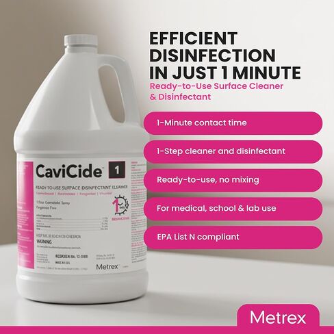 Metrex CaviCide1 Surface Disinfectant Cleaner – Ready-to-Use Alcohol-Based Cleaning Liquid, All Purpose Cleaner & Decontaminant for Clinical, Lab & Patient Care Areas – 1 Gallon Jug, #13-5000 EA in Kuwait