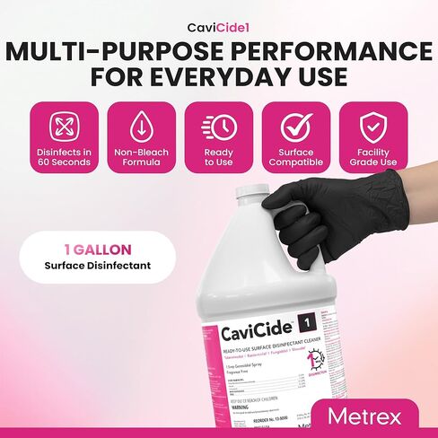 Metrex CaviCide1 Surface Disinfectant Cleaner – Ready-to-Use Alcohol-Based Cleaning Liquid, All Purpose Cleaner & Decontaminant for Clinical, Lab & Patient Care Areas – 1 Gallon Jug, #13-5000 EA in Kuwait