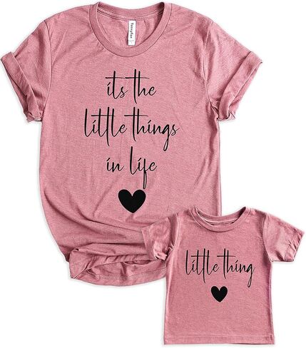 Teeny Fox Little Things in Life Mother Daughter Matching Outfits Mom and Me Cute Family Shirts in Kuwait