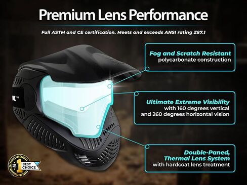 Evike Airsoft - ANSI Rated Annex MI-3 Airsoft Paintball Full Face Pro Mask with Thermal Lens by Valken in Kuwait