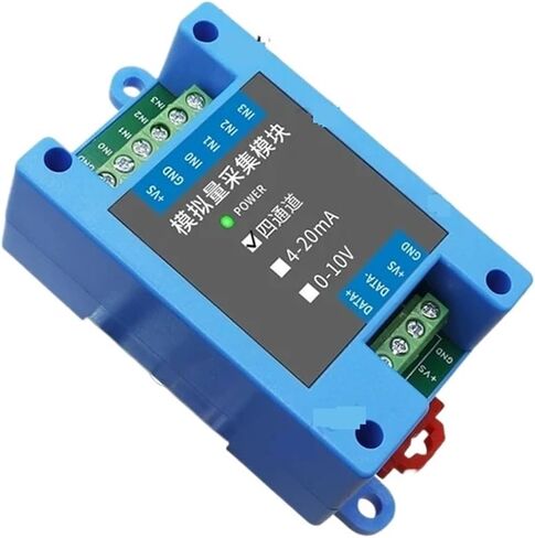 Analog to Digital Signal Isolated Rs485 Data Acquisition Module 4 Channels Modbus Rtu Communication Converter 0-10v Analog to Digital Signal(Input 4-20MA_1 Channel_24VDC Power) in Saudi Arabia