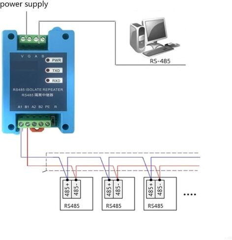 التناظرية إلى الإشارة الرقمية 63HF الراسبين العزلة الكهروضوئية الدرجات الصناعية RS485 Hub 2Port مكبرات الصوت in Saudi Arabia