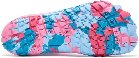 Kids Water Shoes for Boys & Girls, Toddler to Big Kids Swim Shoes with Adjustable Hook and Loop Strap, Non-Slip Rubber Sole, Quick On Off, Fun Pattern Beach Pool Shoes in Saudi Arabia