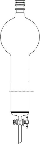 عمود كروماتوغرافيا فلاش مع كرة تخزين، لوحة رملية G2، بدون اتصال، اقتران محسّن 24/40، فتحة PTFE مقاس 4 مم، C39(C398025CQ) in Kuwait