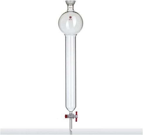 عمود كروماتوغرافيا فلاش مع كرة تخزين، بدون لوح رمل، وصلة طحن كروية 35/20، فتحة صمام PTFE 2 مم، C38(C382620) in Kuwait