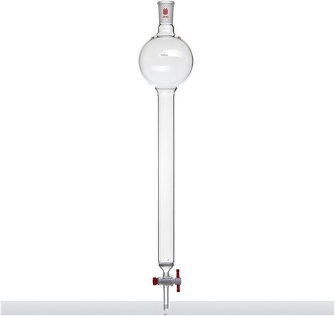 عمود كروماتوغرافيا فلاش مع كرة ذاكرة، مع لوحة رملية G2، بدون موصل، توصيل 24/40، فتحة صمام 2 مم، (C391720C) in Kuwait