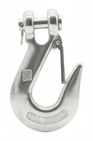 5/16 Inch Safety Chain Hook with Latch,Heavy Duty Clevis Slip Hook Lifting Hook Winch Hook Tow Hook for Chain,304 Stainless Steel Crane Grab Hook Trailer Chain Hook,Capacity 1500Lbs in Kuwait