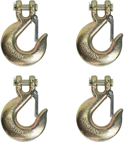 التحكم في الشحن الأمريكي 3/8 بوصة، درجة 70، خطاف منزلق Clevis مع مزلاج أمان، حد حمل العمل 6,600 رطل، 4 عبوات in Saudi Arabia