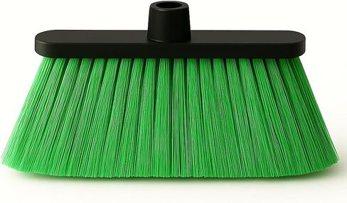 LUZIA Green 14" Premium Broom Head – Long Flagged Bristles – Gentle Deep Sweep – Universal 7/8" Thread – Recycled PP – Handle Not Included (Green, LUZIA) in Saudi Arabia