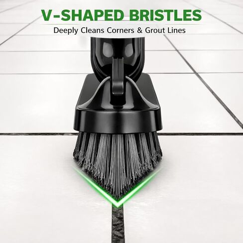 LIBMAN Swivel Grout Brush Replacement Heads - Heavy Duty Grout Scrub Brush - Shower Tile Scrubber with V-Shaped Stiff Bristles for Crevice Cleaning, Corners, Baseboards in Saudi Arabia