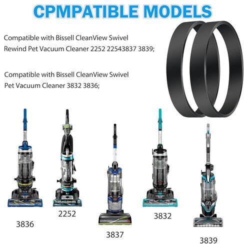 2 Pack Vacuum Belts Vacuum Cleaner Belts Replacement for Bissell Model 3832 3836 3837 3839 2252 2254 CleanView Swivel Rewind Pet Vacuum Cleaner in Saudi Arabia