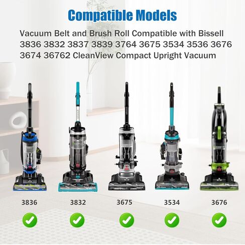 بكرة فرشاة وحزام فراغ لـ Bissell Cleanview Swivel Pet 3836 3832 3837 3839 3764 3675 3534 3536 3676 3674 36762 ملحقات وأجزاء المكنسة الكهربائية Power Force Helix in Kuwait