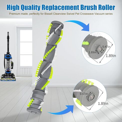 بكرة فرشاة وحزام فراغ لـ Bissell Cleanview Swivel Pet 3836 3832 3837 3839 3764 3675 3534 3536 3676 3674 36762 ملحقات وأجزاء المكنسة الكهربائية Power Force Helix in Kuwait