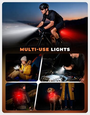 Bike Light for Night Riding, Super Bright & Wide Beam Bicycle Lights, 4+5 Modes USB Rechargeable Bike Headlight and Taillight Set, IP65 Waterproof Light Bar for Ebike MTB Off-Road Cycling in Saudi Arabia