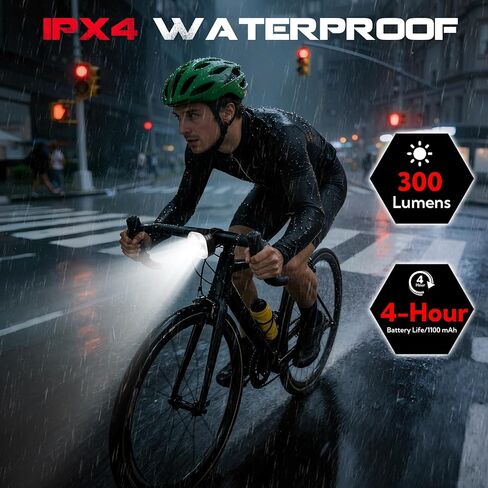 Bike Lights Set, 3 Pack Rechargeable Super Bright Bicycle Lights Front and Back, 4+ Mode LED Headlight & Taillight, IPX4 Waterproof, Easy Install for Night Riding, Road & Mountain Bikes in Saudi Arabia