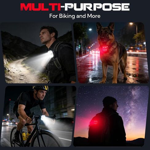 Bike Lights Set, 3 Pack Rechargeable Super Bright Bicycle Lights Front and Back, 4+ Mode LED Headlight & Taillight, IPX4 Waterproof, Easy Install for Night Riding, Road & Mountain Bikes in Saudi Arabia