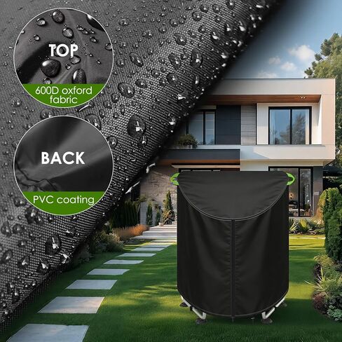 Mini Trampoline Cover 55 Inch, Heavy Duty 600D Oxford Waterproof UV Resistant Windproof Round Trampolines Cover, Outdoor Toddler Trampolines Protect Covers with Drawstring & Buckles in Kuwait