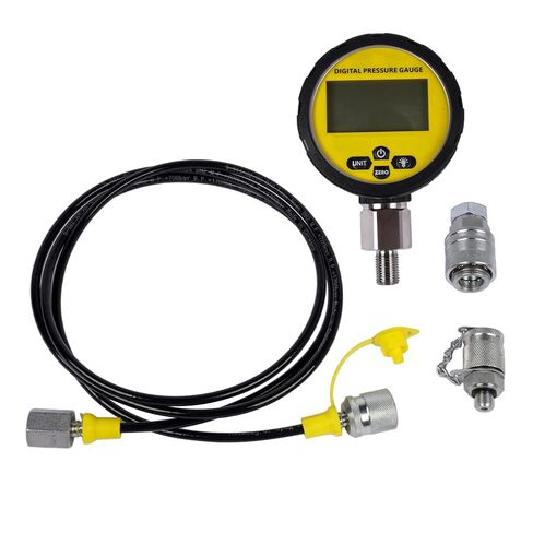 10000PSI Hydraulic Pressure Test Kit - Digital Pressure Gauge with 1.6m Hose & 2 Couplings, 1/4" NPT Connector, 700 BAR/70 MPa, for Excavators and Industrial Applications Mixizap in Kuwait