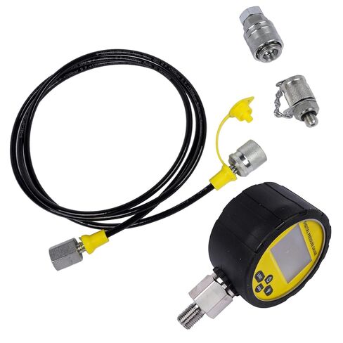 10000PSI Hydraulic Pressure Test Kit - Digital Pressure Gauge with 1.6m Hose & 2 Couplings, 1/4" NPT Connector, 700 BAR/70 MPa, for Excavators and Industrial Applications Mixizap in Kuwait