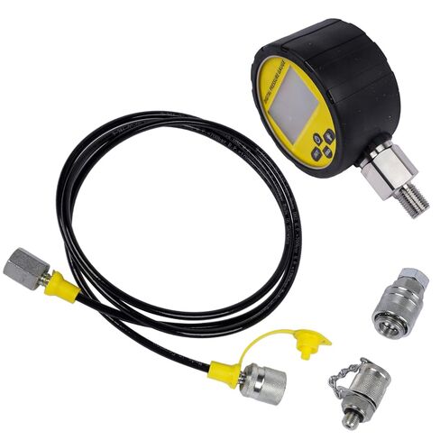 10000PSI Hydraulic Pressure Test Kit - Digital Pressure Gauge with 1.6m Hose & 2 Couplings, 1/4" NPT Connector, 700 BAR/70 MPa, for Excavators and Industrial Applications Mixizap in Kuwait