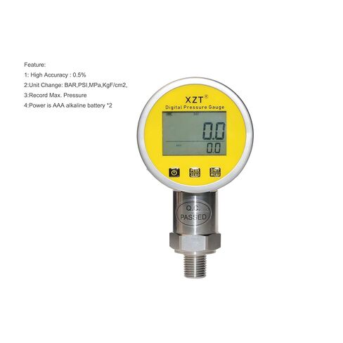XZT 2.4" 10000PSI Digital Hydraulic Pressure Gauge，Hydraulic Pressure Sensor，Pressure Manometer with 1/4 inch NPT-Base Entry for Air,Gas,Water (0-10000PSI/700BAR) in Saudi Arabia