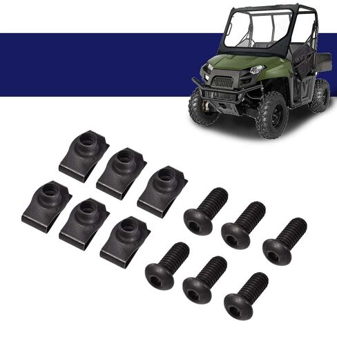 Flat Nut and Torx Screw Set Replacement Compatible with Polaris Ranger General ACE RZR and Brutus UTV Models from 2014-2026 7519650, 7547674 Black 12 Pieces in Saudi Arabia