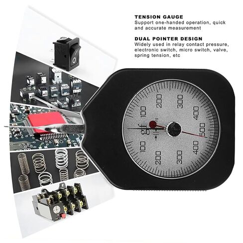 Dial Tension Gauge, 500G High Accuracy Tension Meter Tester, Portable Gram Force Gauge Tensiometer with Dual Pointer for Electronic Switch in Kuwait
