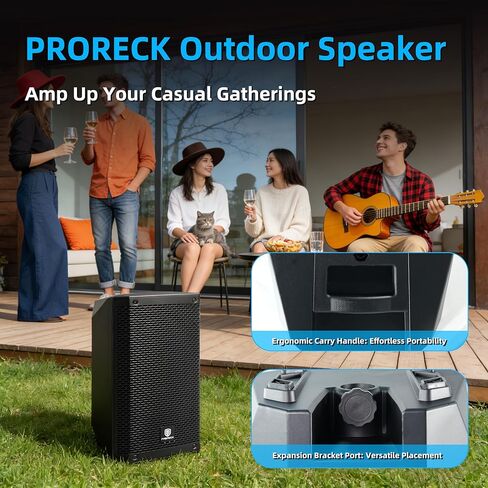 PRORECK SP8 8-Inch 1000W Powered PA Speaker, 3-Channel DSP Mixer with Bluetooth & TWS, Portable Sound System for DJs, Live Performance & Parties in Kuwait