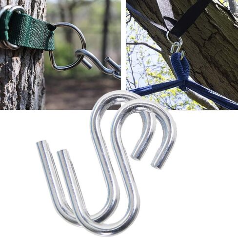 2 Pack Heavy Duty S Hooks,Stainless Steel Swing Hammock Hooks,S Hook for Hanging Hammock Stand Swing Plants,Fishing Hiking Utility Hook,S-Shape-Hooks in Kuwait