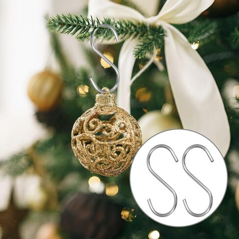 Thinp 40 قطعة خطافات صغيرة على شكل حرف S للتعليق، 1-1/2 خطاف من الفولاذ المقاوم للصدأ على شكل حرف S، خطاف صغير للخدمة الشاقة، شماعات صغيرة على شكل حرف S لتزيين عيد الميلاد، علامات سلسلة مفاتيح مجوهرات مصنوعة يدويًا (فضي) in Kuwait