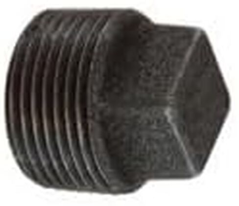 MIDLAND INDUSTRIES 65652 Cored Square Head Plug, 3/8 in MPT, Iron, Black in Saudi Arabia