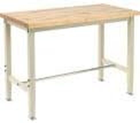 Global Industrial 48" W x 24" D Adjustable Height Workbench Return, 1-3/4" Thick Maple Block Square Edge, Tan in Saudi Arabia