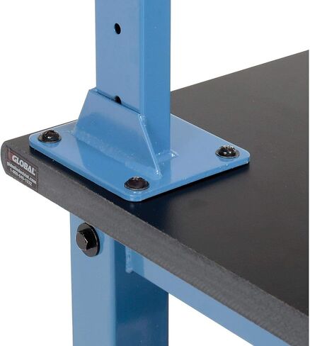 Global Industrial 72" W x 36" D Workbench, 1-5/8" Thick Phenolic Resin Safety Edge with Drawer, Upright & Shelf, Blue in Saudi Arabia