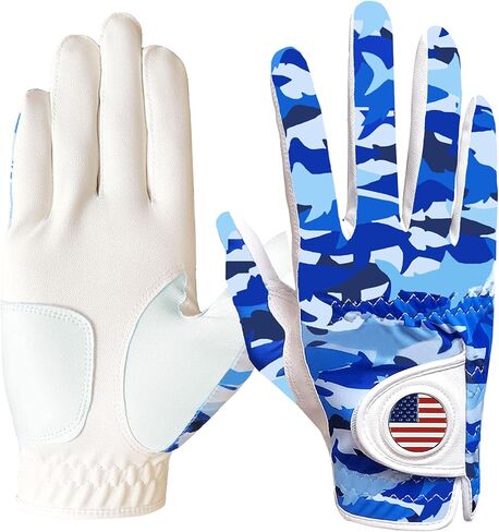 FINGER TEN Golf Gloves Men 1 Pack with Ball Marker for Left Hand Right, Stylish Patterns & Breathable Design for Comfortable All-Weather Grip, Golf Glove Sizes S M ML L XL in Kuwait