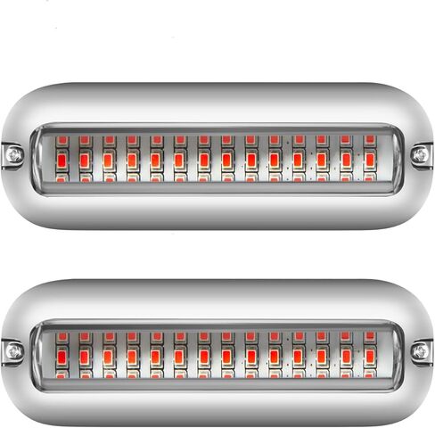 Marine LED Boat Lights, 5Inch 2000LM 42LED Waterproof Transom Light, Surface Mount Designed for Yachts, Sailboat, Pontoon, Transom, Boat Deck Light Stern Lights (White 2PCS, 10-30V, IP68) in Kuwait