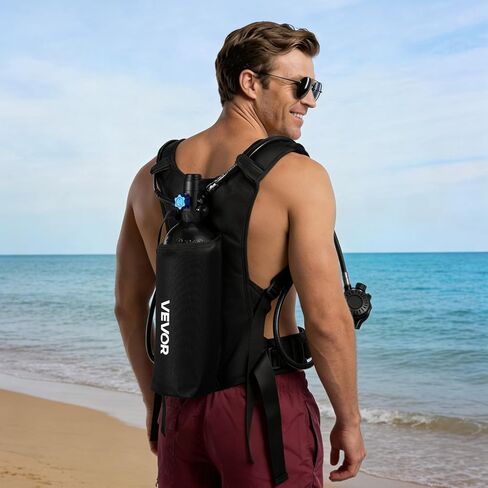 VEVOR Mini Scuba Tank، خزان غوص محمول سعة 1.9 لتر للتنفس تحت الماء، أسطوانة غوص الرئة قابلة لإعادة الاستخدام لمدة تصل إلى 35 دقيقة من وقت الغوص، زجاجة مهر الإنقاذ في حالات الطوارئ مع حقيبة ظهر وحقيبة للغطس in Saudi Arabia