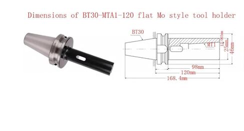 BT30-MTA1-120، مقبض مورس مسطح، الطول الإجمالي: 120 مم، 3 قطعة/الوحدة in Kuwait