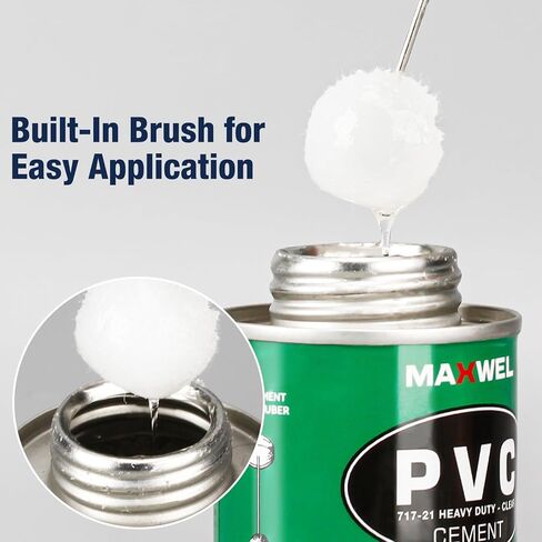 PVC Cement Pipe Glue – Fast Dry Plumbing Solvent Weld Waterproof Clear Finish for PVC Pipe, Vinyl & Inflatable Repair 4.2 fl oz Leak Proof Can in Kuwait