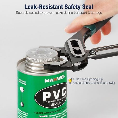 PVC Cement Pipe Glue – Fast Dry Plumbing Solvent Weld Waterproof Clear Finish for PVC Pipe, Vinyl & Inflatable Repair 4.2 fl oz Leak Proof Can in Kuwait