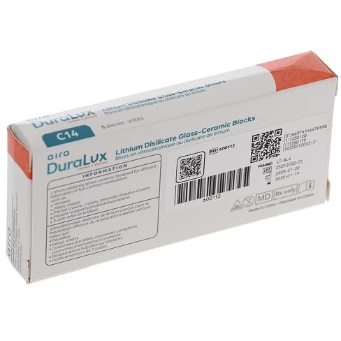 Aira 600112 DuraLux IPS e.max نوع كتل CAD inLab LT BL4 C14 5/Pk in Kuwait