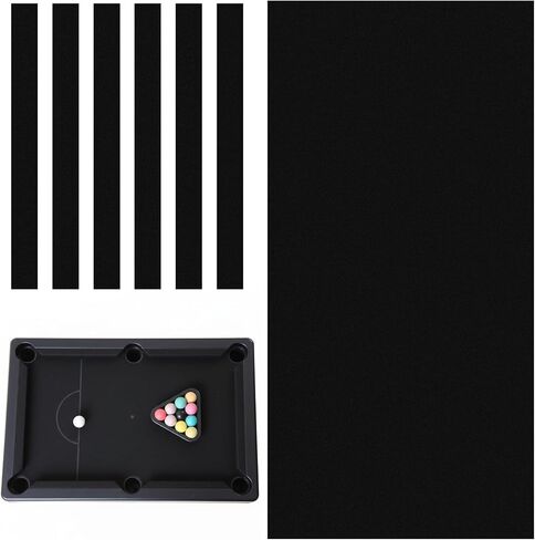 8.5 Feet Pool Table Cloth, 102.4 × 55.1 Inch Black Billiard Cloths Durable Pool Table Felt Replacement Kit with 6 Pcs 52.2 × 6.1 Inch Cloth Strips for Home, Bars, Clubs in Saudi Arabia