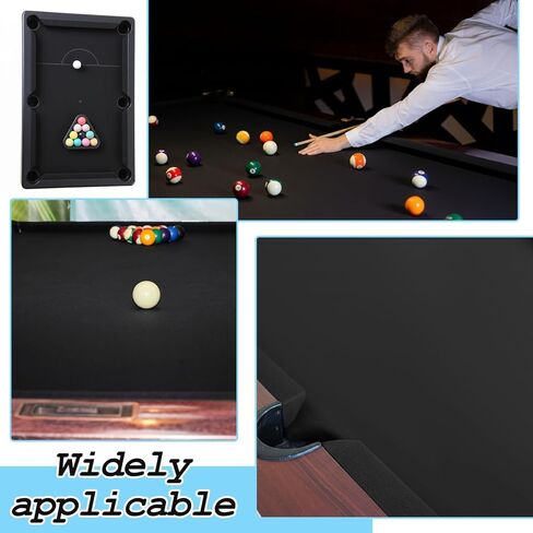 8.5 Feet Pool Table Cloth, 102.4 × 55.1 Inch Black Billiard Cloths Durable Pool Table Felt Replacement Kit with 6 Pcs 52.2 × 6.1 Inch Cloth Strips for Home, Bars, Clubs in Saudi Arabia